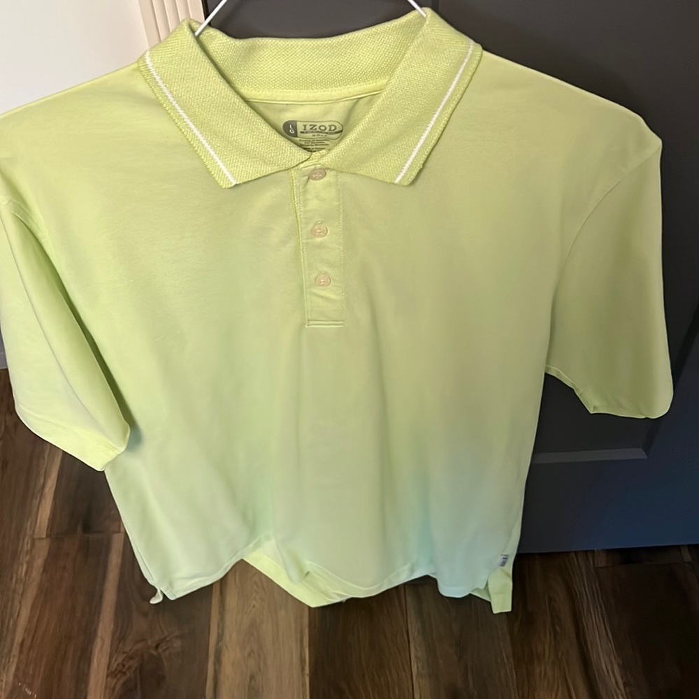 Izod golf polo lime green